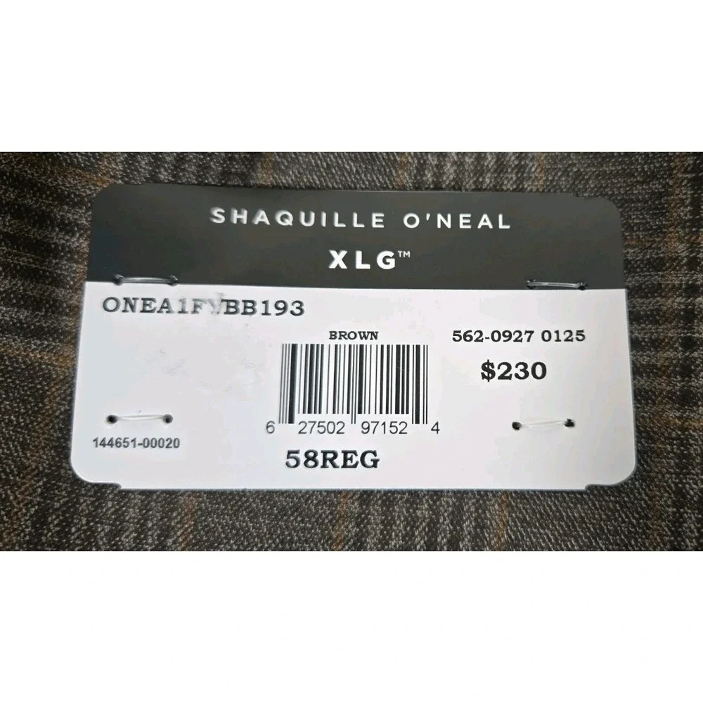 Shaquille O'Neal Suit Jacket 58 REGULAR Sport Coat Brown Stretch NEW